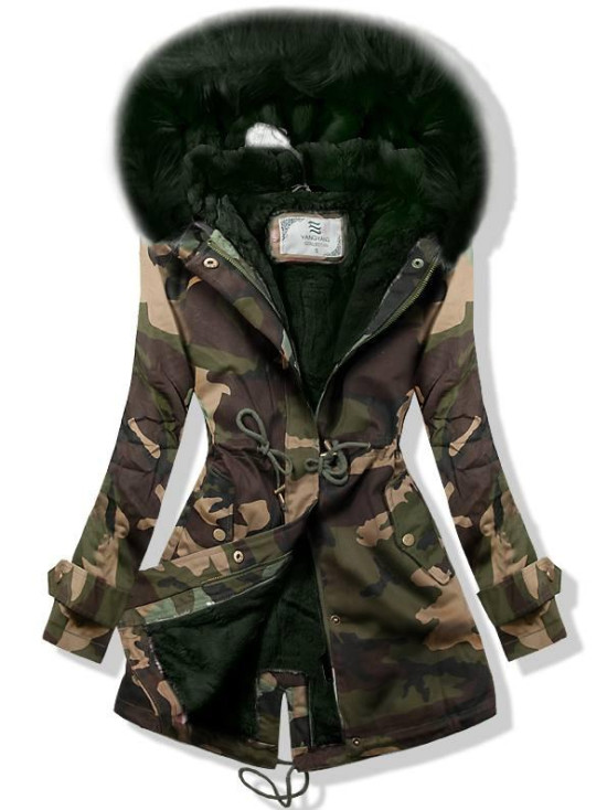 Kožušinová zelená army parka 1766