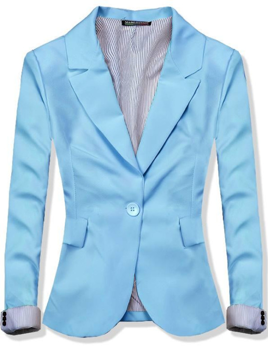 Baby blue sako na zapínanie