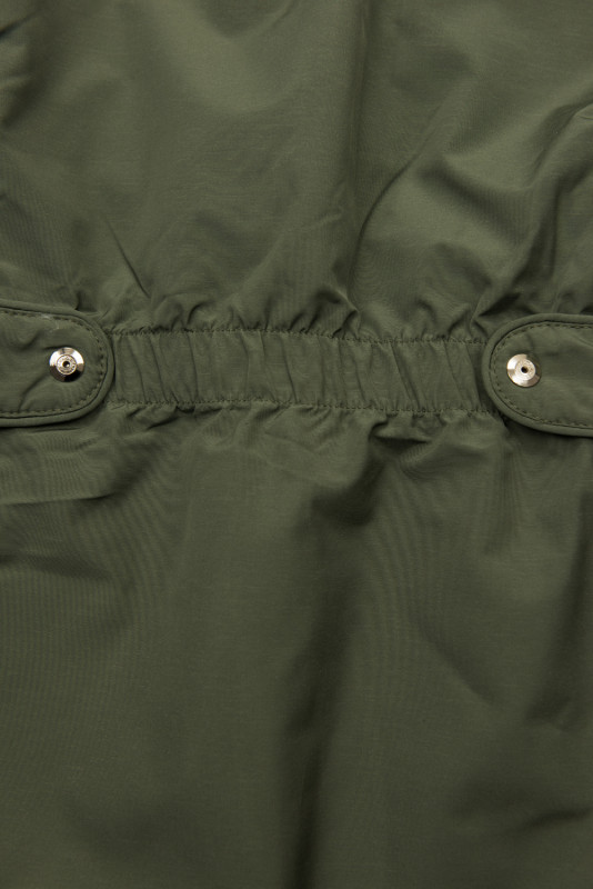 Khaki/čierna obojstranná jesenná bunda