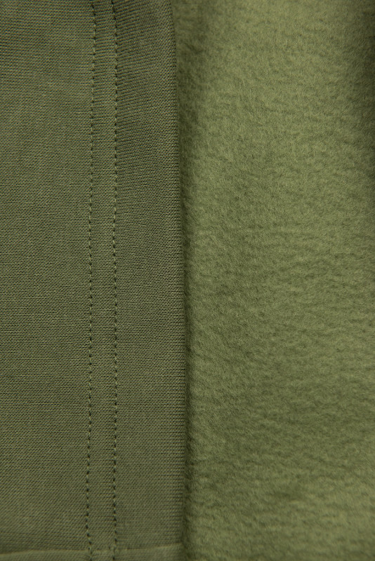 Khaki predĺžená mikina v slim strihu