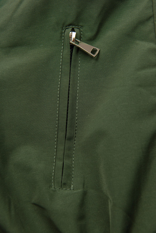 Prechodná vzorovaná obojstranná parka khaki
