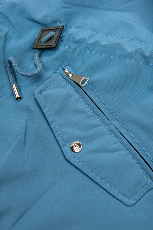 Ľahká obojstranná prechodná parka jeans modrá/béžová