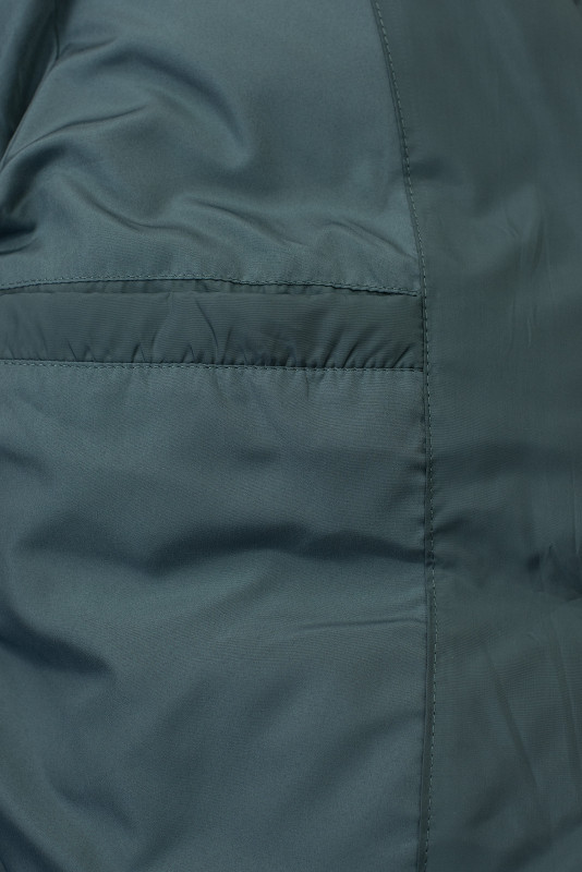 Petrolejovo zelená dlhá zimná bunda s kožušinou