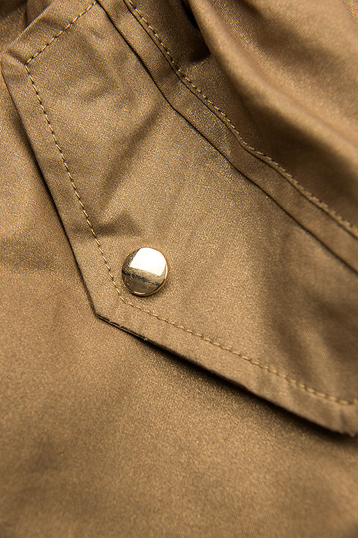 Parka s odnímateľnou kožušinou metalická
