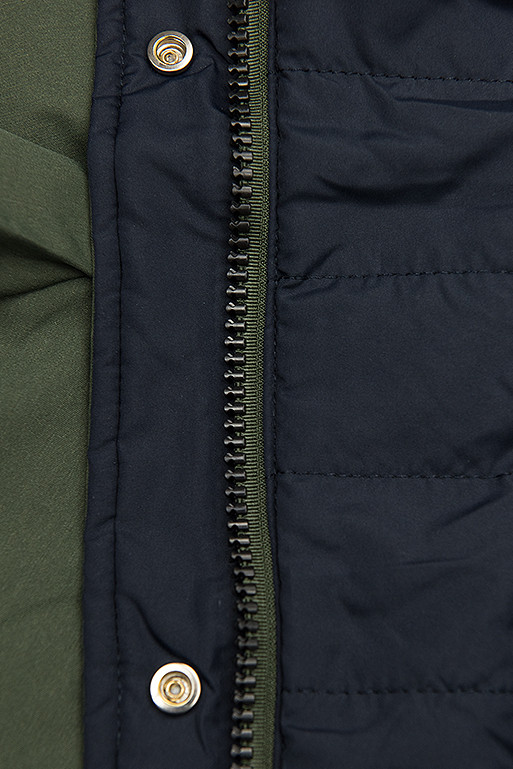 Prechodná parka obojstranná khaki/modrá