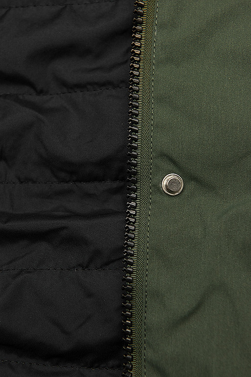 Prechodná parka obojstranná khaki/čierna