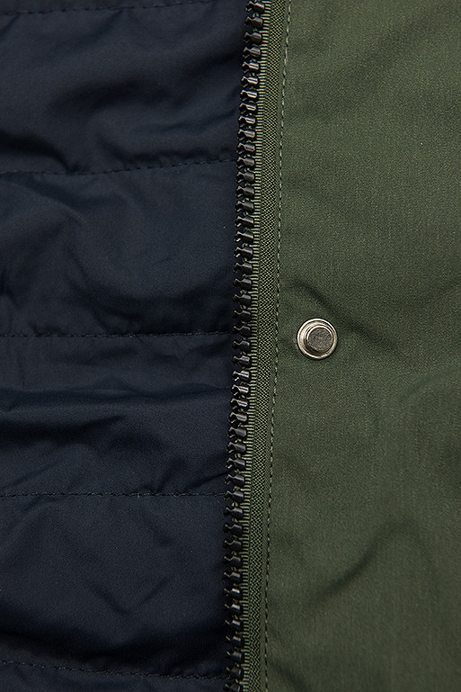 Prechodná parka obojstranná khaki/modrá