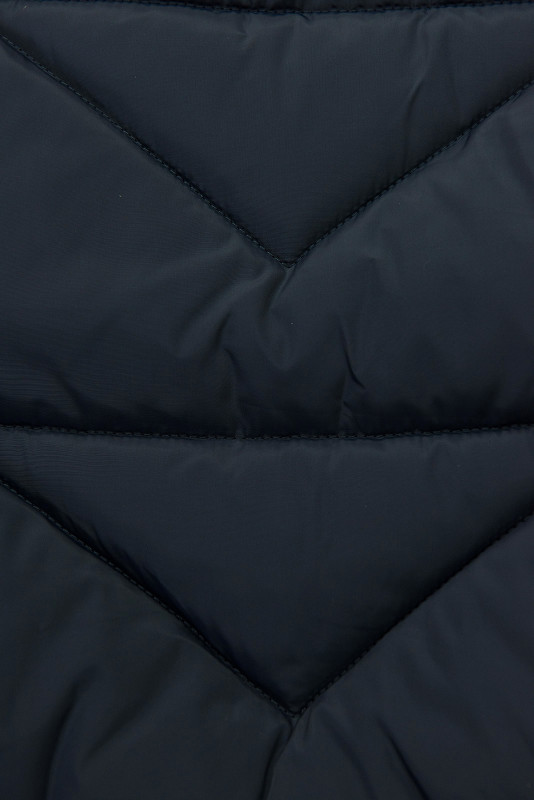 Elegantná zimná bunda s kožušinou, námornícka modrá