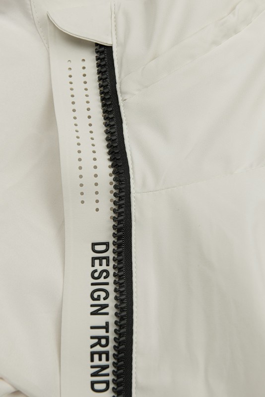 Krémová jarná parka so sťahovaním v páse