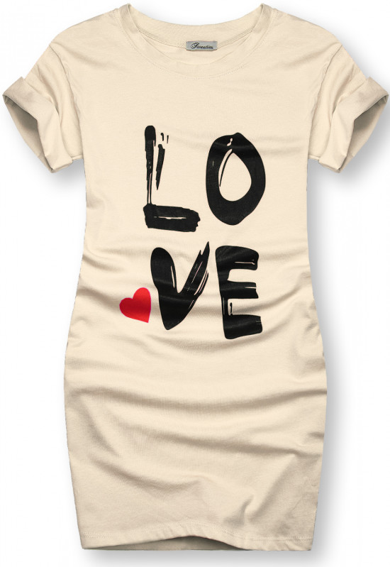 Tunika s potlačou LOVE béžová