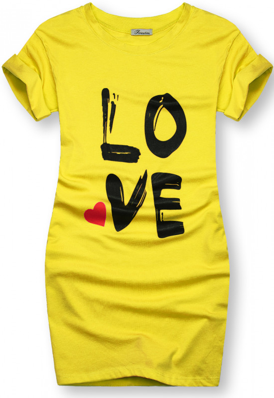 Tunika s potlačou LOVE žltá