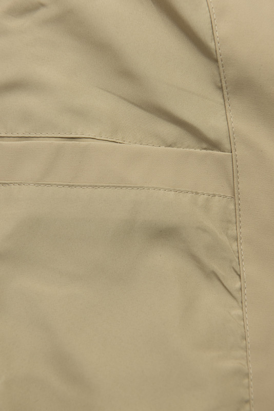 Predĺžená parka s potlačou v kapucni béžová