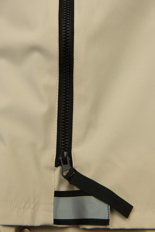 Béžová prechodná parka so sťahovaním v páse