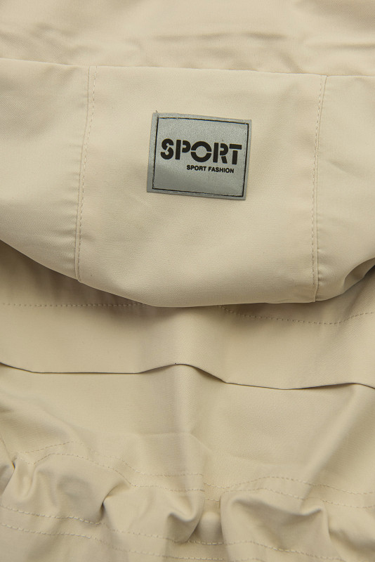 Béžová prechodná parka so sťahovaním v páse