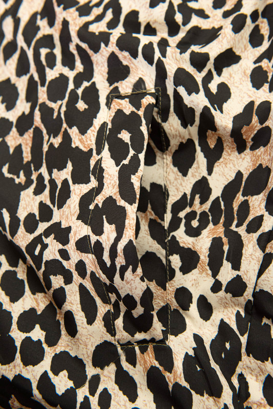 Obojstranná vesta s leopardím vzorom čokoládovohnedá