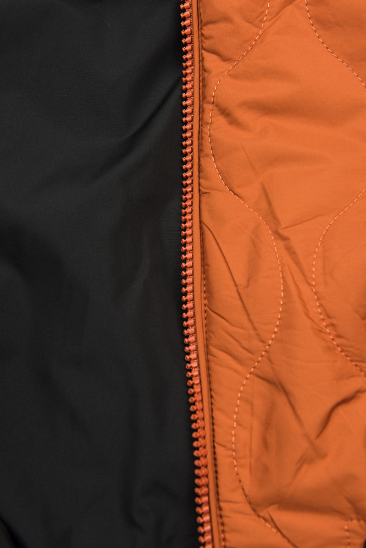 Prešívaná jesenná parka oranžová/čierna