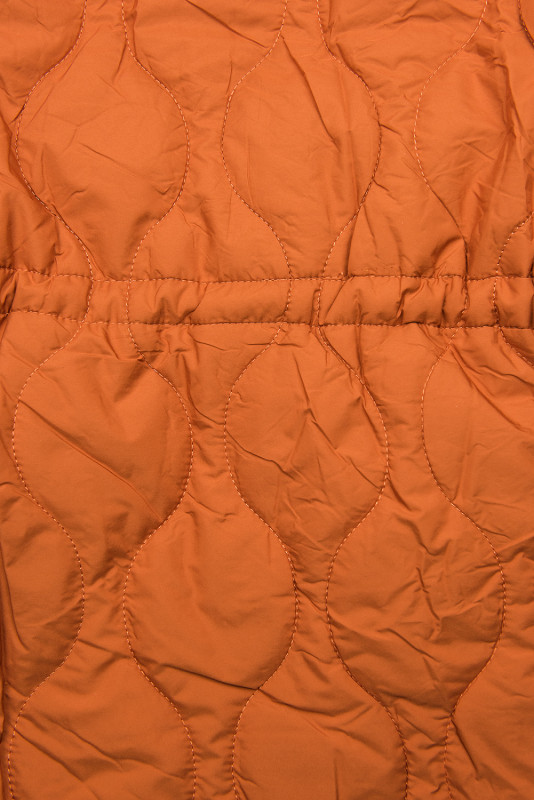 Prešívaná jesenná parka oranžová/čierna