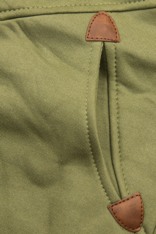 Khaki mikina s dvojcestným zipsom