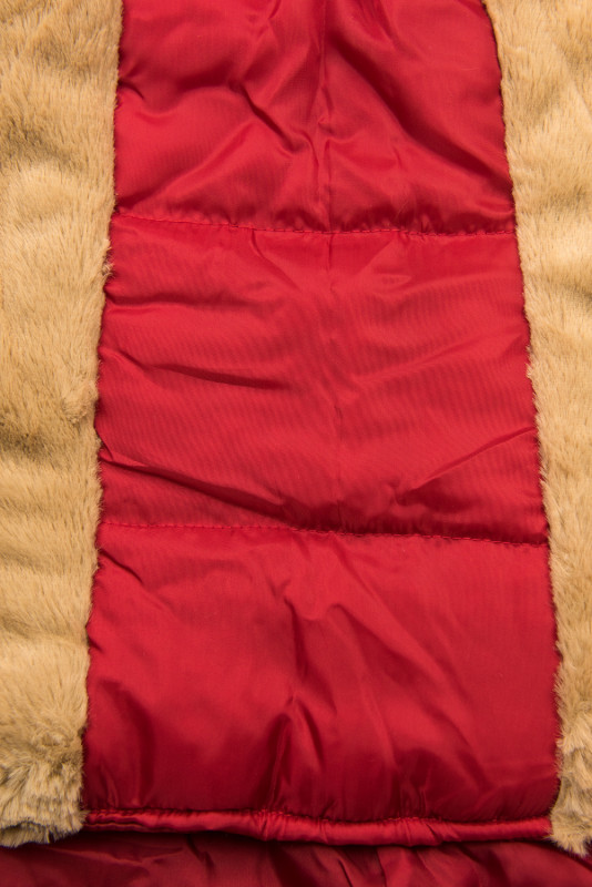 Červená/hnedá parka na obdobie jeseň/zima