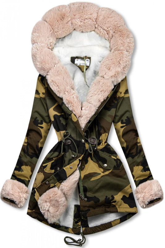 Army parka s kožušinovým lemom