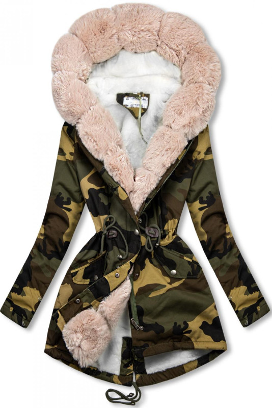 Army parka s kožušinovým lemom