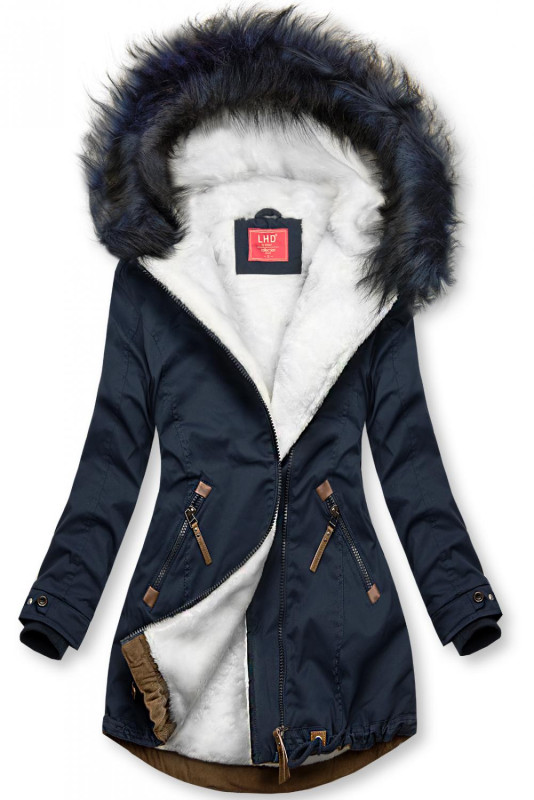 Modro-biela zimná parka