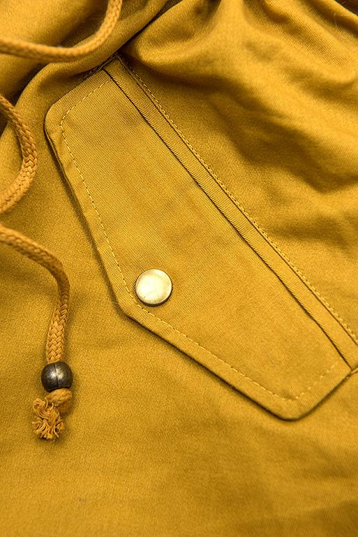 Parka s umelou kožušinou mustard/béžová
