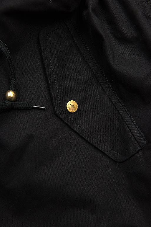 Parka s umelou kožušinou čierna/ružová