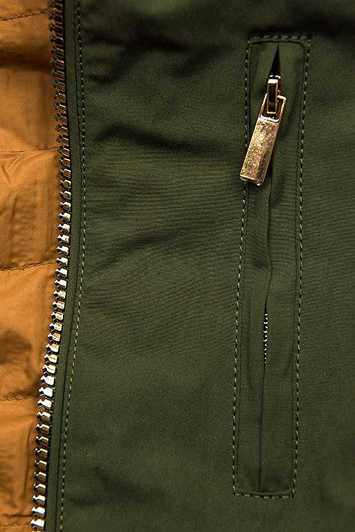 Khaki-mustard obojstranná parka