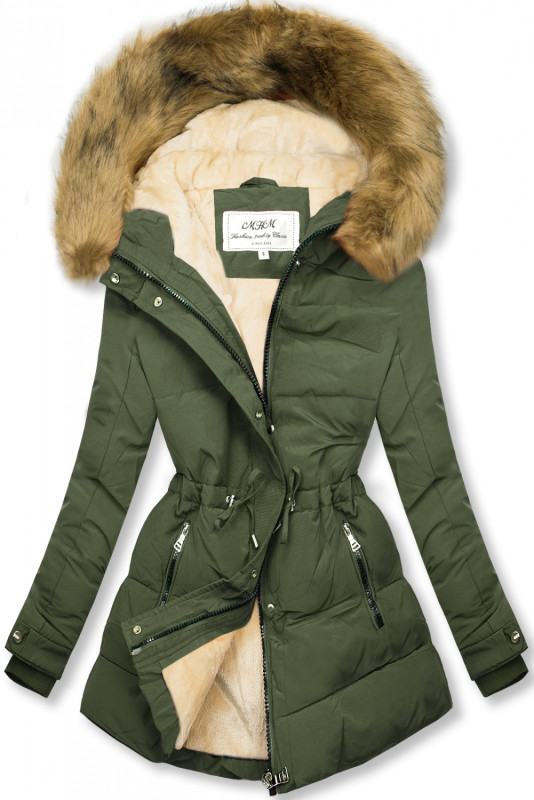 Khaki-béžová zimná bunda