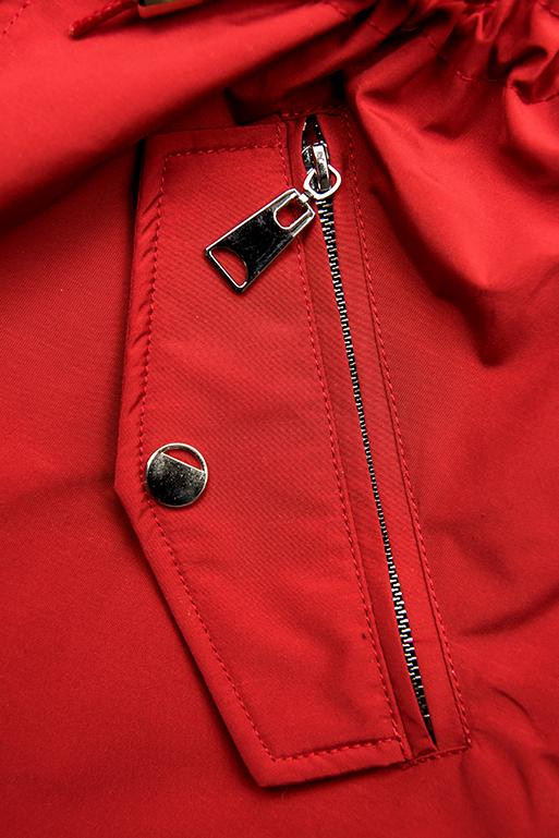 Jarná obojstranná parka, červená-čierna