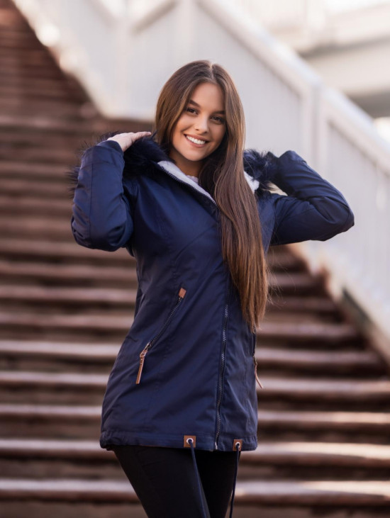 Modro-biela zimná parka