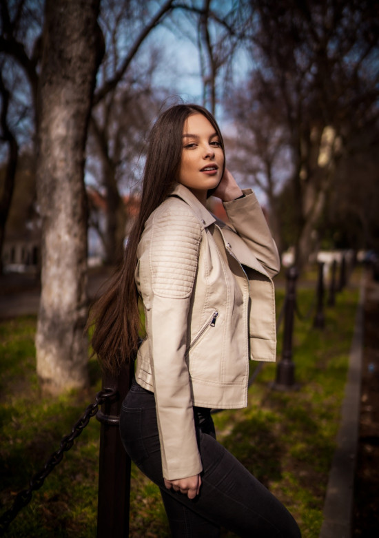 Béžová motorkárska bunda