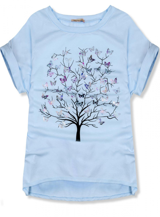 Baby blue oversized tričko s potlačou