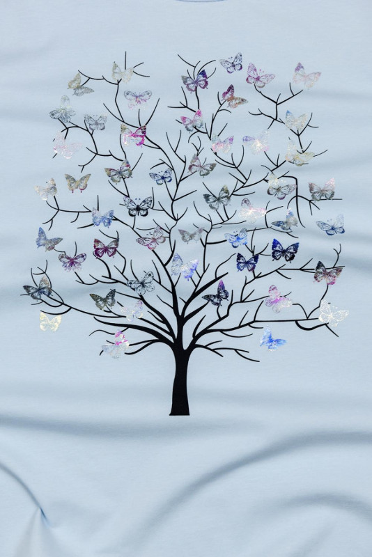 Baby blue oversized tričko s potlačou