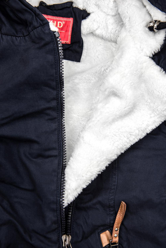 Modro-biela parka s plyšom