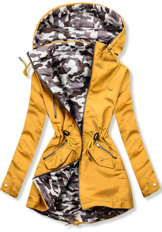 Žltá obojstranná army parka