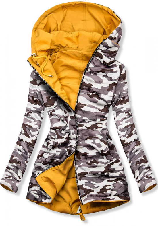 Žltá obojstranná army parka