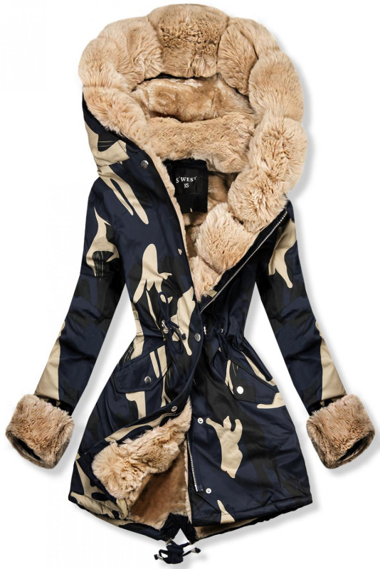 Army parka s hnedou kožušinou