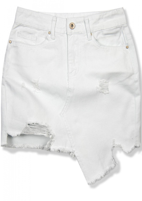Biela jeans sukňa