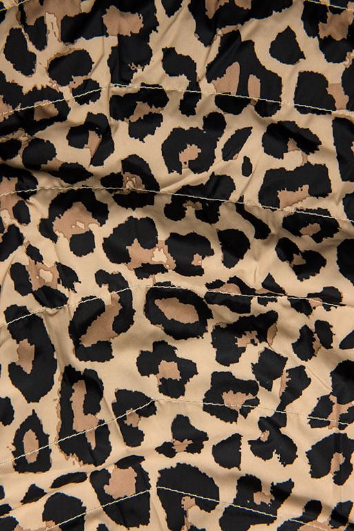 Žltá obojstranná parka s leopardím vzorom