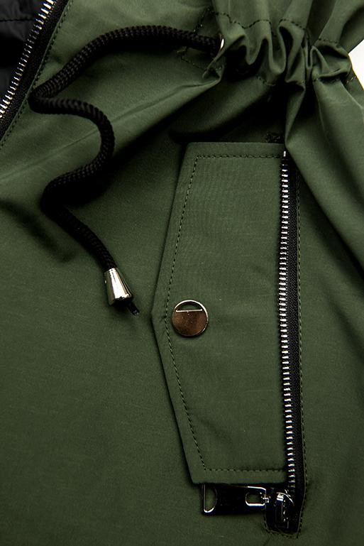 Obojstranná jarná parka khaki/čierna