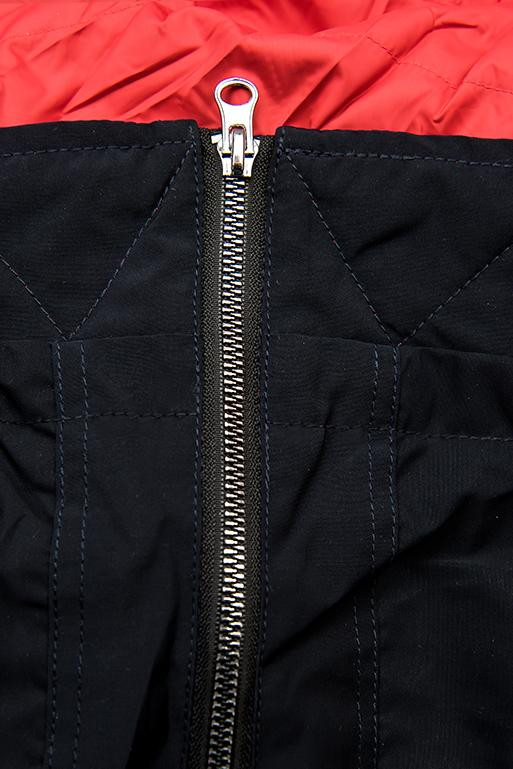 Obojstranná jarná parka tmavomodrá/červená