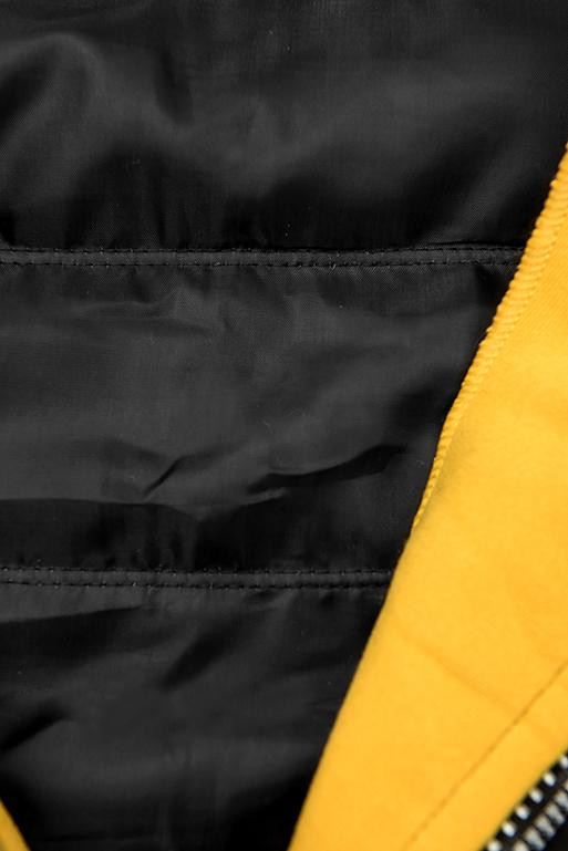 Tepláková súprava s kombinovanými materiálmi žltá/čierna