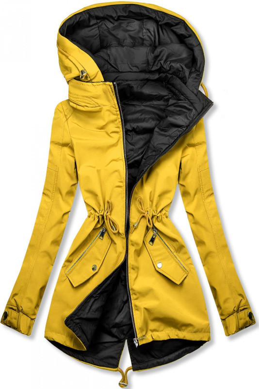 Jarná obojstranná parka, žltá-čierna