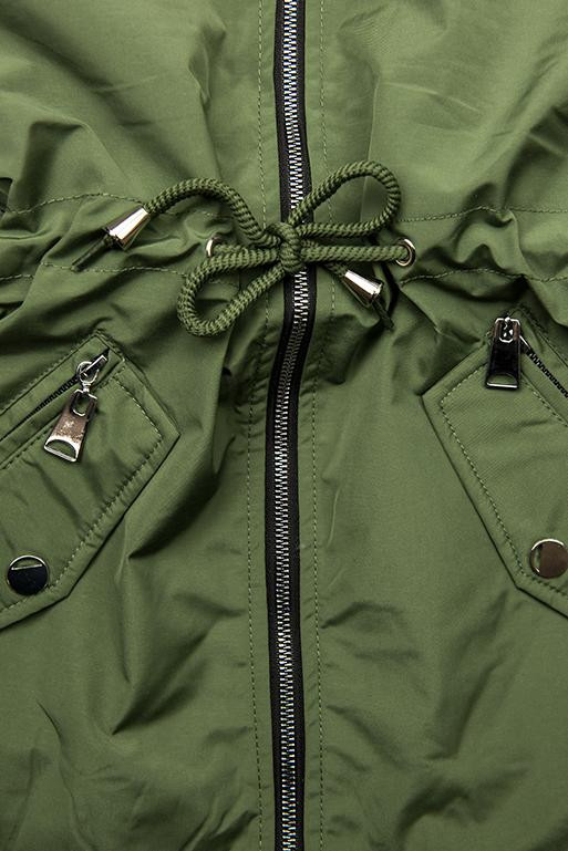 Jarná obojstranná parka, khaki-čierna