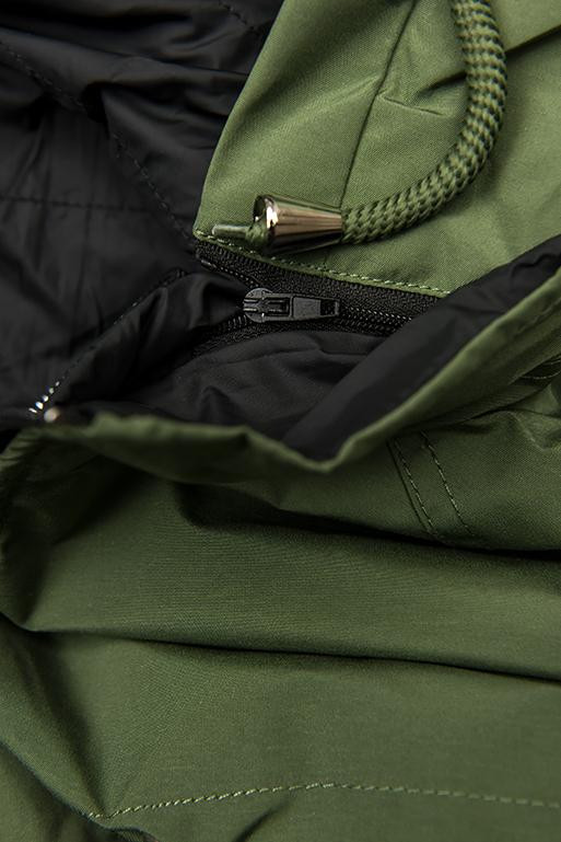 Jarná obojstranná parka, khaki-čierna