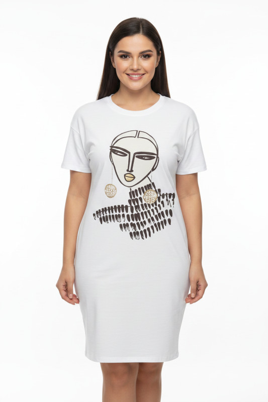 Biele plus size šaty MODEL