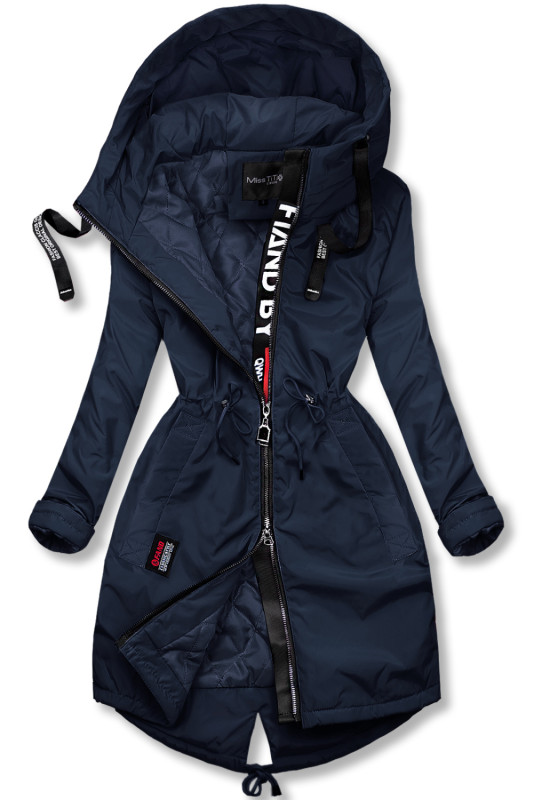 Tmavomodrý predĺžený plášť/parka