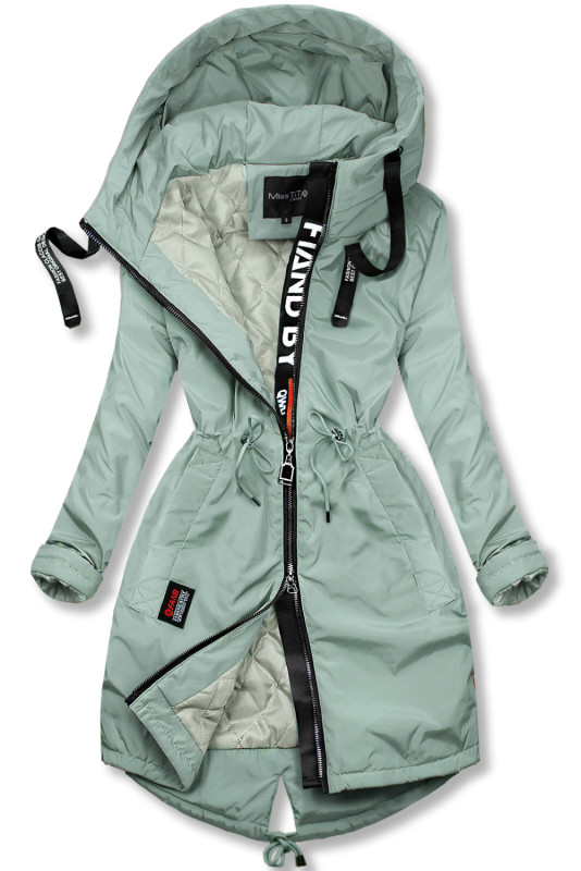 Nefritovozelený predĺžený plášť/parka